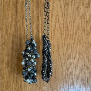 Gorgeous black jeweled necklaces.